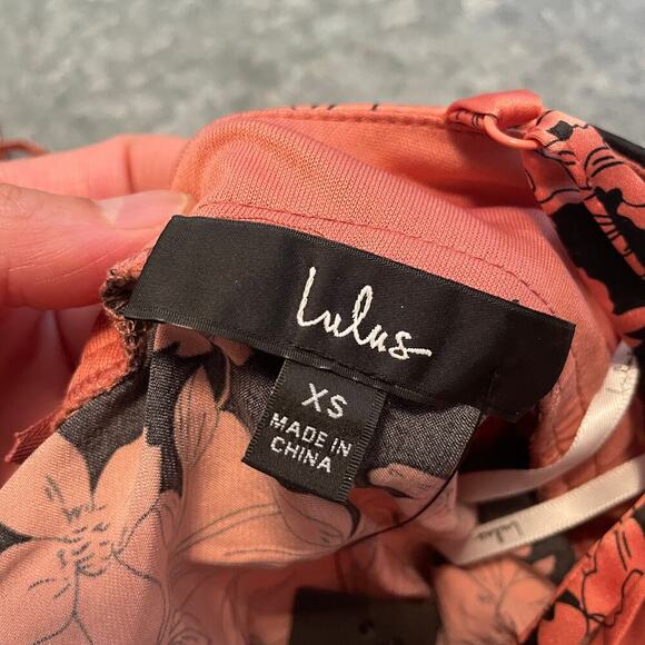 NWT Lulus Tea Gardens Rusty Rose Floral Print Satin Maxi Dress XS Coral Pink - Picture 5 of 16